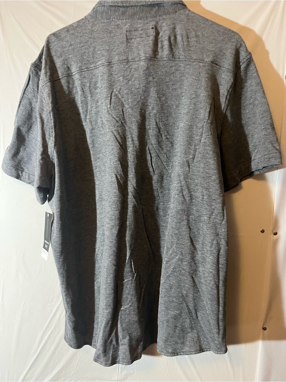 Eddie Bauer Men's Gray Heather Short-Sleeve Button Down Polo